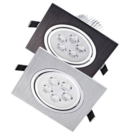 Spot lumineux Led carré, lumière à intensité réglable, lumière d'intérieur, noir/argent, 3/5/7W, ac 110/240V ► Photo 1/5