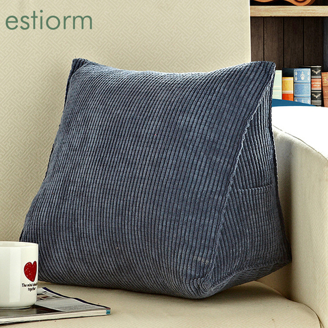 Grand coussin de dossier triangulaire lavable pour lit, oreiller de lecture doux, appui-dos pour canapé ► Photo 1/6