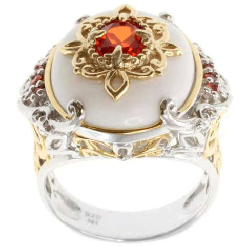 Bague de luxe en pierre de lune pour femmes, anneau en Zircon rouge, en argent, à la mode, bijoux de fiançailles, fête de mariage, 2022 ► Photo 1/4