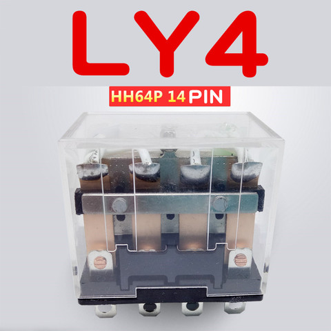 LY4NJ HH64P – Mini relais de commutation à usage général, 14 broches, 10a, avec LED, 12vdc, 24vdc, 220V, 10a, 1 pièces ► Photo 1/2