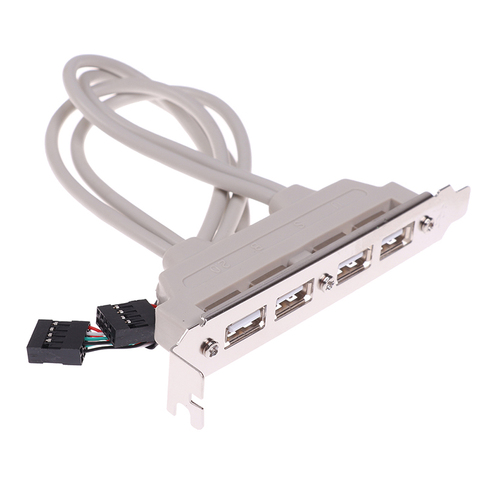 Adaptateur, 4 ports USB 2.0 à 9 broches, support de carte mère, câble d'extension pour support de panneau arrière d'ordinateur ► Photo 1/5