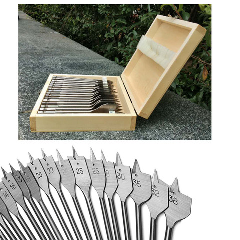 16 pièces 6-38mm outils de travail du bois définit des forets plats en acier à haute teneur en carbone durables ► Photo 1/6