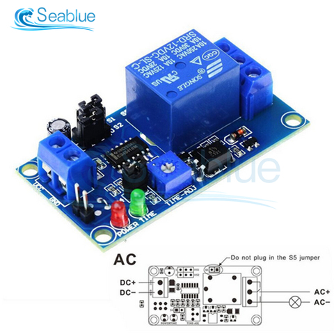 Module de relais temporisé 12V DC, minuterie d'ouverture normale, minuterie de relais, interrupteur de commande, potentiomètre réglable, indicateur LED ► Photo 1/6