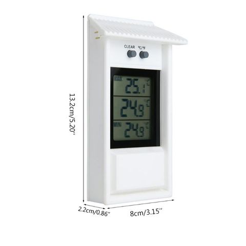 Thermomètre numérique intérieur/extérieur étanche, mesure de la température murale, jardin, serre, affichage de la valeur Max Min ► Photo 1/6
