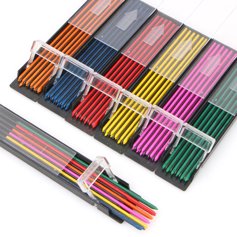 Fil de couleur pour crayon mécanique, 2mm, 6 couleurs, 2.0mm, recharges de plomb pour crayon mécanique ► Photo 1/5