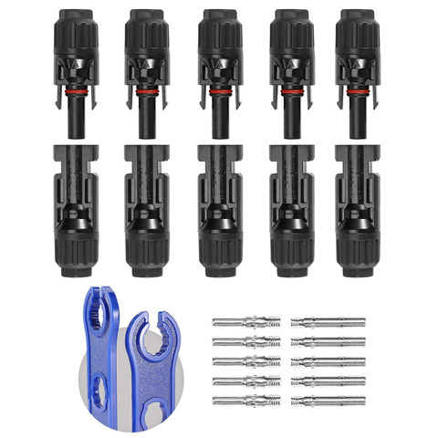Connecteurs de panneaux solaires étanches, 5 paires, mâle et femelle, pour câble 2, 5 mm2, 4 mm2, 6 mm2 ► Photo 1/1
