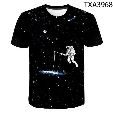 Espace galaxie astronaute 3D T-shirt hommes femmes enfants univers imprimé étoile ciel garçon fille enfants T-shirt mode Streetwear hauts T-shirt ► Photo 1/6