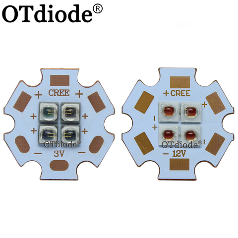 Diode infrarouge 10W EverLight 3535, 4 puces, 4-LED s 12W 3V6V12V, 850nm, 940nm, 730nm, émetteur LED haute puissance, à partir de cuivre de 20mm ► Photo 1/6
