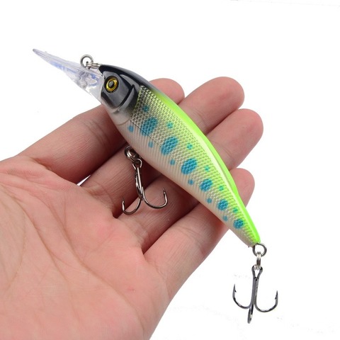 Leurre méné rigide flottant coulant avec swimbait, appât artificiel idéal pour la pêche au brochet ou au bar, wobbler, Crankbait, 10cm, 11g ► Photo 1/6