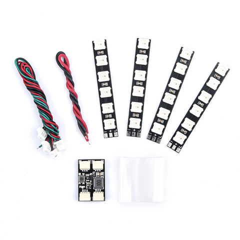 Bande lumineuse LED WS2812 2-6S 7 couleurs commutable, 4 pièces, avec carte contrôleur pour Drone RC FPV ► Photo 1/1