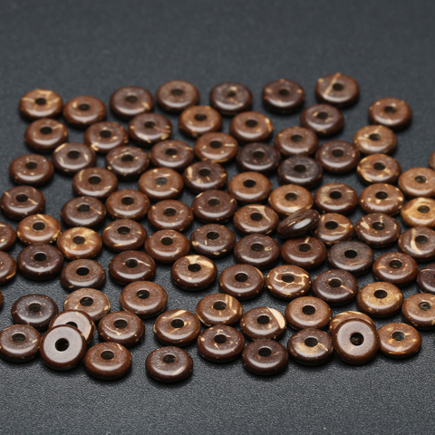 Coquille de noix de coco ronde marron pour la fabrication de bracelets ► Photo 1/6