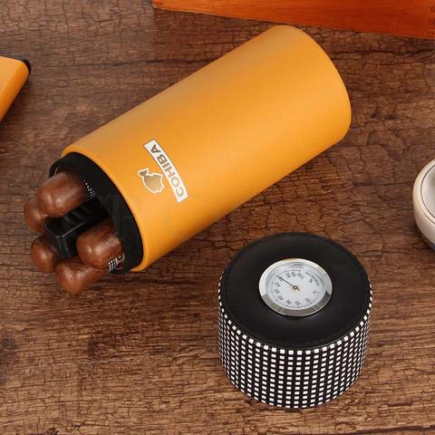 COHIBA – boîte à cigares de voyage en bois de cèdre avec humidificateur et hygromètre, étui Portable en cuir ► Photo 1/6