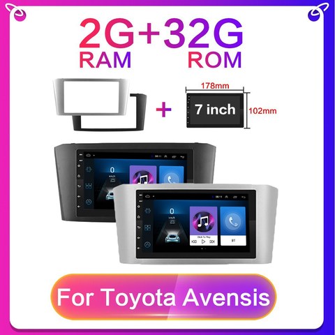 Android 8.1 2din lecteur multimédia autoradio pour Toyota Avensis android 2002 2003 2004-2008 Radio de Navigation 2 DIN voiture gps vidéo ► Photo 1/6