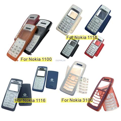 Pour Nokia 3100 1100 boîtier avant façade cadre housse + couverture arrière/batterie porte couvercle + clavier ► Photo 1/6