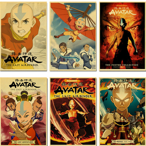 Affiche Vintage dessin animé TV Avatar le dernier maître d'avion, affiche d'action Anime rétro, peinture murale d'art pour la décoration de salon/Bar ► Photo 1/6