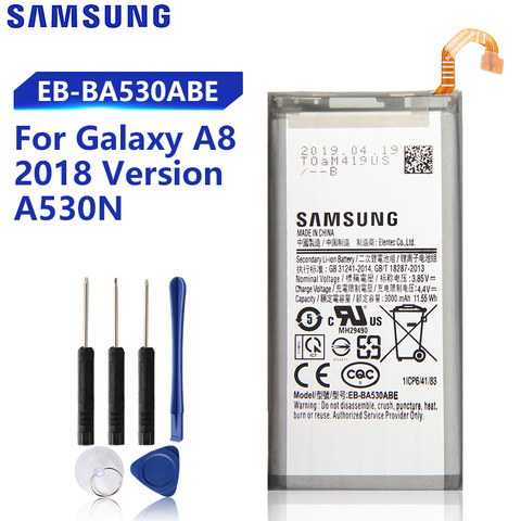 Batterie de remplacement d'origine Samsung EB-BA530ABE EB-BA530ABA pour Galaxy A8 2022 Version SM-A530N A530N batterie d'origine 3000mAh ► Photo 1/6