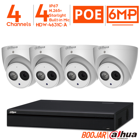 Dahua – Kit de caméra de vidéosurveillance POE 6mp, système de sécurité, facile à installer, avec caméra IP NVR2104HS-P-4KS2 et IPC-HDW4631C-A ► Photo 1/6