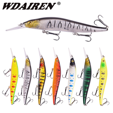 WDAIREN – leurre méné flottant rigide de type wobbler, appât artificiel idéal pour la pêche au bar ou au brochet, Crankbait, 135mm, 16g ► Photo 1/6