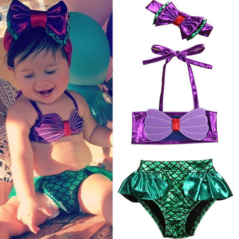 Enfant en bas âge bébé filles enfants sirène Bikini ensemble été plage maillot de bain Costume Bikini Costume ► Photo 1/6