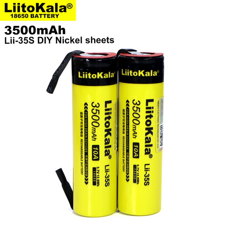 Liitokala – feuille de Nickel à souder, 1 à 10 pièces, batterie Rechargeable au Lithium Lii-35S, 3.7V, 3500mah, 18650 ► Photo 1/5