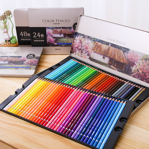 Deli huileux couleur crayon ensemble 24/36/48/72 couleurs peinture à l'huile dessin Art fournitures pour écrire dessin Lapis De Cor Art fournitures ► Photo 1/6