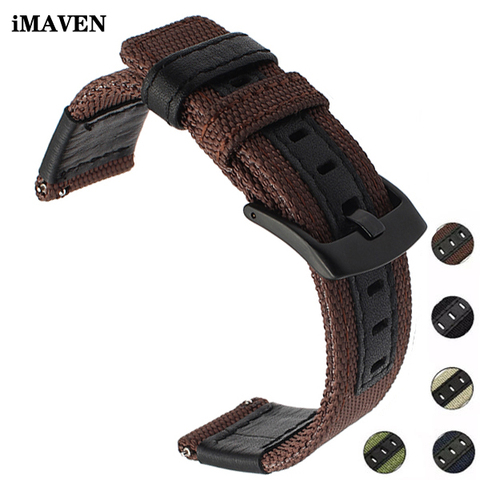 Toile En Nylon + Cuir Bracelet De Montre Pour Jeep Diesel Fossiles 20mm 22mm 24mm hommes Bracelet de Montre Plus Dragonne Ceinture De Montre ► Photo 1/6