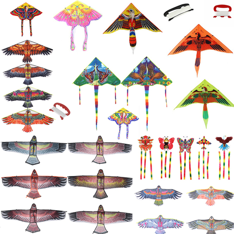 Coloré arc-en-ciel papillon cerf-volant longue queue en Nylon cerfs-volants jouets volants pour enfants enfants Surf ligne de cerf-volant sport de plein air jouet ► Photo 1/6