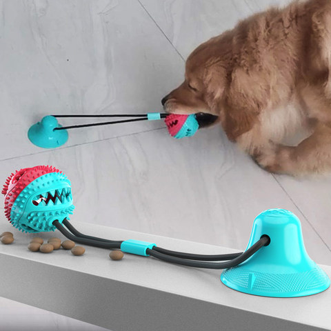 Jouet en silicone à ventouse pour chien, jouet interactif pour animaux de compagnie, morsure à mâcher, nettoyage des dents, brosse à dents, jouets alimentaires pour chiens ► Photo 1/4