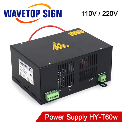 WaveTopSign HY-T60 alimentation Laser Co2 pour Machine de découpe de gravure Laser CO2 avec longue garantie ► Photo 1/6