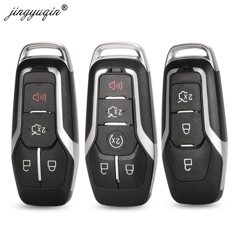 Jinyuqin boîtier de clé à distance intelligente 3/4/5 bouton pour Ford Mustang Edge Explorer Fusion Mondeo Kuka voiture clé coquille lame non coupée ► Photo 1/6