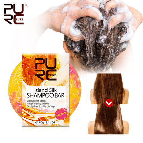 11.11 PURC nouveautés bio île soie shampooing barre à la main froid traité sec shampooing savon solide Portable shampooing barre ► Photo 1/6