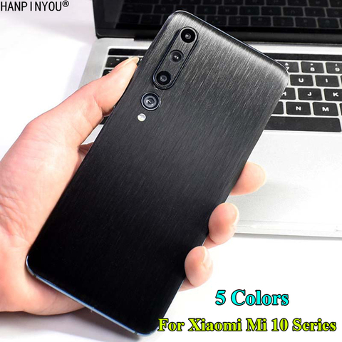 Pour Xiaomi Mi 11 10 Pro Lite jeunesse Ultra 5G couverture arrière en métal brossé décalque peau Film de protection fil dessin autocollant ► Photo 1/6