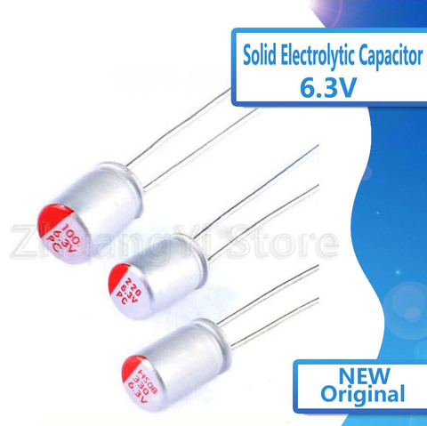 Condensateur électrolytique solide Dip 6.3V 100uF 220uF 330uF 470uf 560 uf 820 1000uF 10 pièces/lot ► Photo 1/1