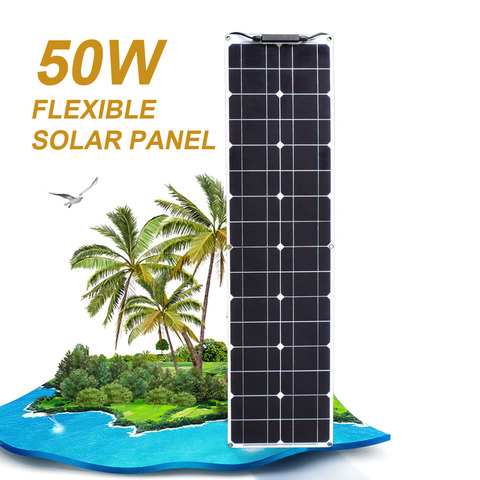 Panneaux solaires photovoltaïques, 12v, 50w, 150w, 100w, 200w, 300w, 24v, 5v, flexibles, étanches, pour Camping en plein air ► Photo 1/6