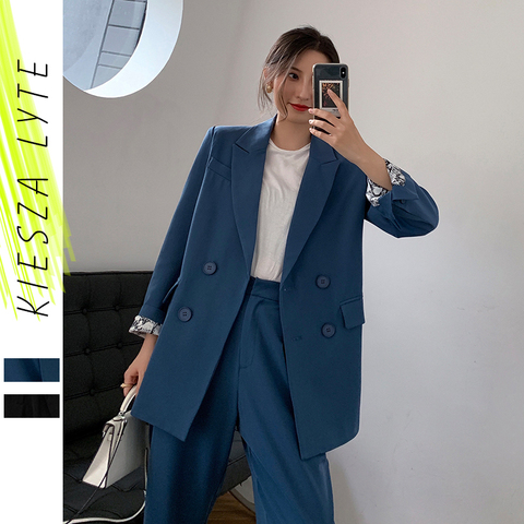 2022 piste femmes Blazer Costume mode bureau dames uniforme pantalon costumes 2 pièces ensembles Costume Femme haute rue ► Photo 1/6