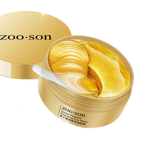 Masque pour les yeux hydratant Caviar 24K or, élimine les cernes, Anti-âge, soins de la peau, patchs au Gel de collagène ► Photo 1/6