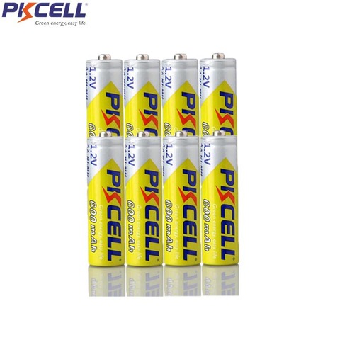 8 pièces PKCELL AA batterie Rechargeable NIMH 1.2V batterie Rechargeable 600mah capacité réelle pour jouet ► Photo 1/6