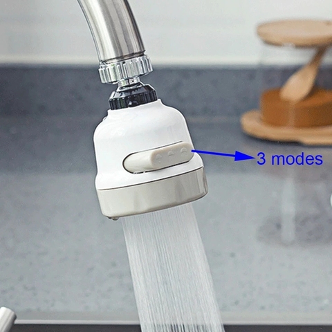 Zhangji 3 Modes aérateur de robinet 360 degrés rotatif Flexible économie d'eau haute pression filtre adaptateur pulvérisateur accessoires de cuisine ► Photo 1/6