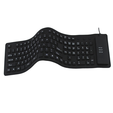 Libre 85/109 touches clavier ordinateur Portable PC Portable Portable Flexible Silicone clavier pliable étanche à la poussière USB clé silencieuse ► Photo 1/6