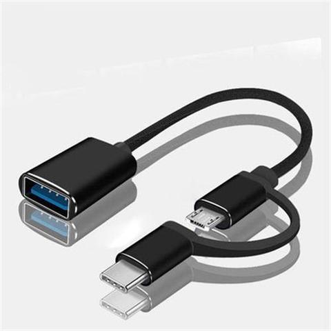 2 en 1 type-c & Micro USB vers USB 3.0 Interface câble de charge ligne USB 3.0 OTG câble adaptateur pour téléphone PC U Dick convertisseur ► Photo 1/6