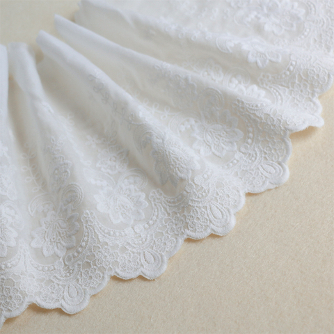 Robe en dentelle de coton brodée de 21cm de large, rideau pour canapé avec jupe, vêtements décoratifs, tissu large ► Photo 1/5