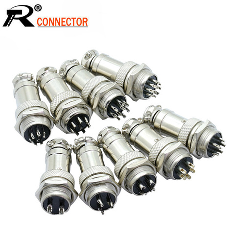 Connecteur XLR pour prise circulaire d'aviation, panneau de fils GX16 2/3/4/5/6/7/8/9 broches mâle et femelle 16mm L70-78 10 ensembles/lot ► Photo 1/6