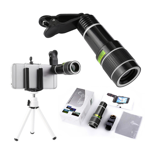 1 pièces 20x Zoom objectif de téléphone portable 360 degrés grand Angle Len Kits de caméra pour Samsung Xiaomi Huawei pince lentille de caméra ► Photo 1/6