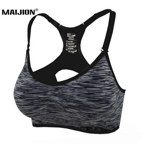 Femmes Fitness Yoga sport soutien-gorge pour la course réglable bretelles Spaghetti rembourré haut sans couture haut athlétique gilet S M L ► Photo 1/6