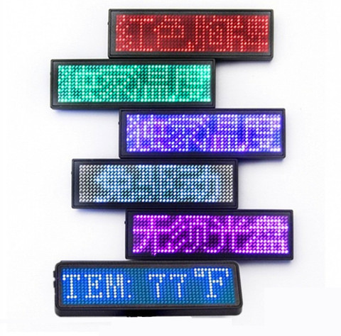 Badge de nom LED, 11*44 Pixels, avec aimant d'affichage de la température et signe de Message à défilement à broche, étiquette de nom Led Rechargeable pour événement ► Photo 1/6