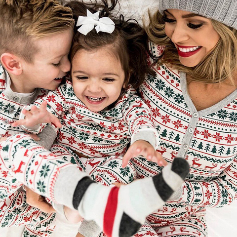 2022 noël famille pyjamas ensemble de vêtements noël adulte enfants famille Look correspondant vêtements de nuit pour mère fils fille père tenues ► Photo 1/6