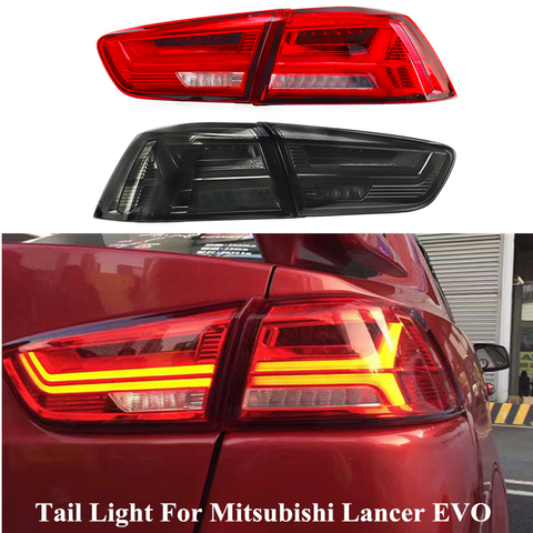 Feu arrière LED pour Mitsubishi Lancer EVOx 2005 – 2017, 1 ensemble/4 pièces, feu de Stop arrière, voyant d'avertissement, accessoires de voiture ► Photo 1/6