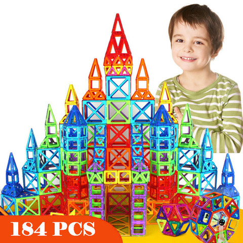 Nouveau 184 pièces Mini magnétique concepteur ensemble de Construction modèle et jouet de Construction en plastique blocs magnétiques jouets éducatifs pour enfants cadeau ► Photo 1/6