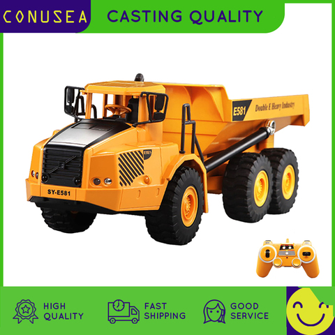 CONUSEA 1/16 RC camion Dumper Caterpillar tracteur 2.4Ghz radiocommandé voiture modèle ingénierie voiture pelle jouets pour garçons ► Photo 1/6