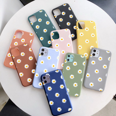 Étui à fleurs Pour Samsung Galaxy A20E A21S A30 A40 A41 A50 A51 A70 A71 S9 S10 S20 S21 Plus Note 10 20 Ultra TPU Daisy Couverture Florale ► Photo 1/6